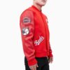 red mlb cincinnati reds wool leather jacket