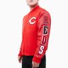 red mlb cincinnati reds wool leather jacket