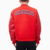 red mlb cincinnati reds wool leather jacket