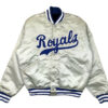 vintage kansas city royals silver mlb satin jacket