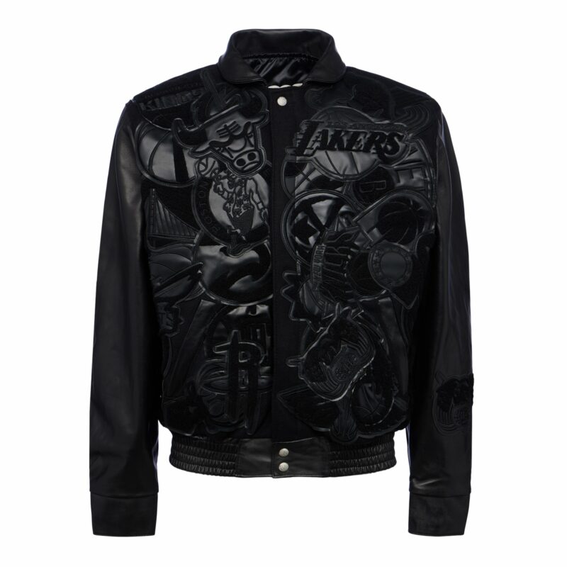 jeff hamilton nba megapatch wool leather jacket black on black