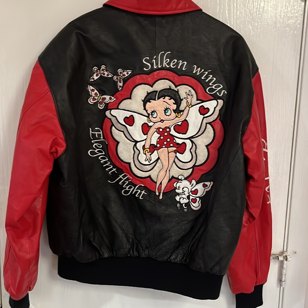 Betty Boop American Toons Leather Bomber Jacket - FJM