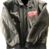black detroit red wings vintage leather jacket