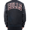 black nba finals champions chicago bulls varsity jacket
