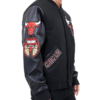 black nba finals champions chicago bulls varsity jacket