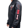 black nba finals champions chicago bulls varsity jacket