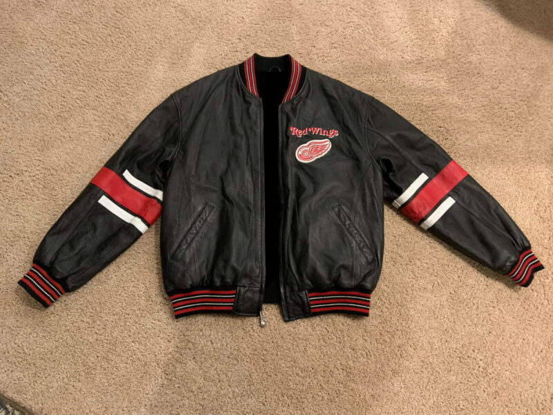 detroit red wings 58 sports leather jacket
