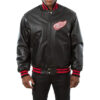detroit red wings black nhl leather jacket