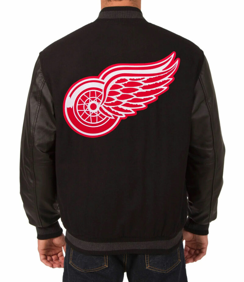 detroit red wings black varsity jacket