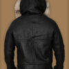 men’s black shearling jacket with hoodie