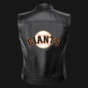 mlb team black san francisco giants leather vest