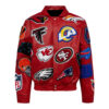 nfl red collage jeff hamilton leather jacket