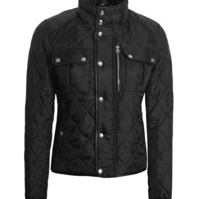 delphia womens black polyester quilted jacket