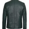 dodge cafe racer men’s dark green leather jacket