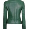 dodge biker racer green leather jacket
