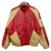 san francisco 49ers red and cream leather jacket