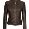 women’s ruboff brown leather jacket