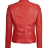 andria women’s red quilted leather jacket