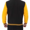 men’s black and yellow classic varsity jacket